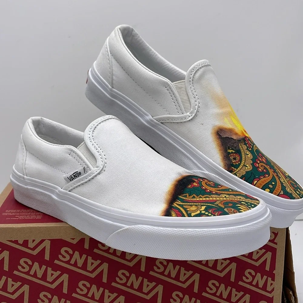 Vans Canvas Men’s Slip-On Shoes in Desert Vibes Oat Classic Slip-On (Big Reveal)